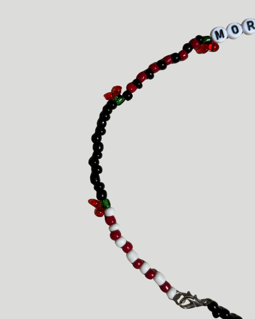 Summer Gems☀️ Red, Black and White Necklace