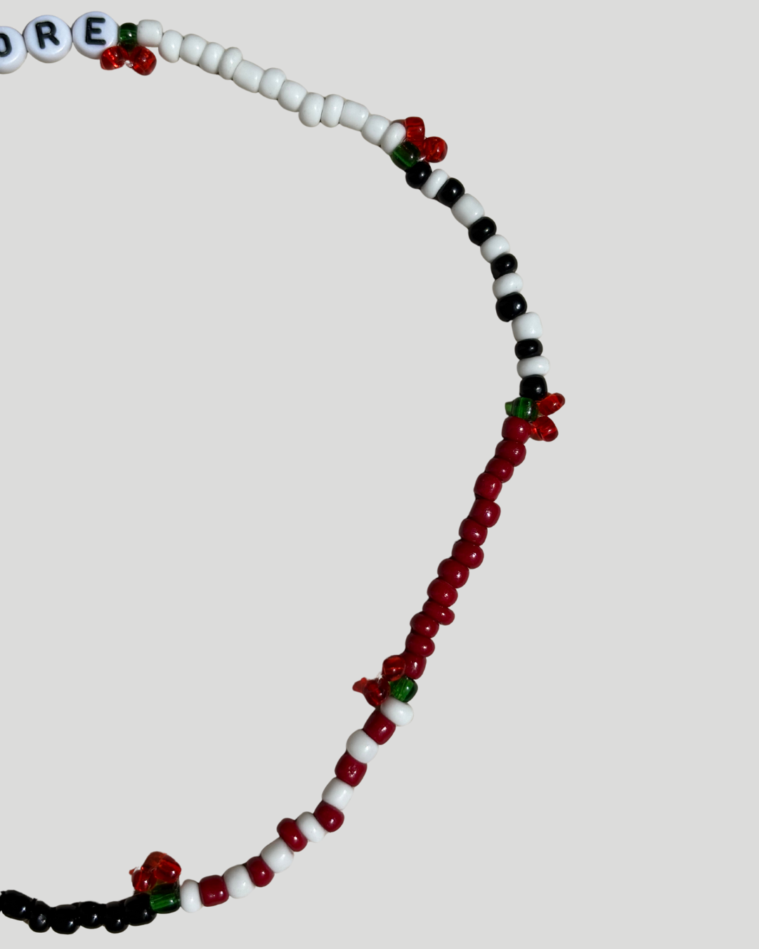 Summer Gems☀️  Red, Black and White Necklace